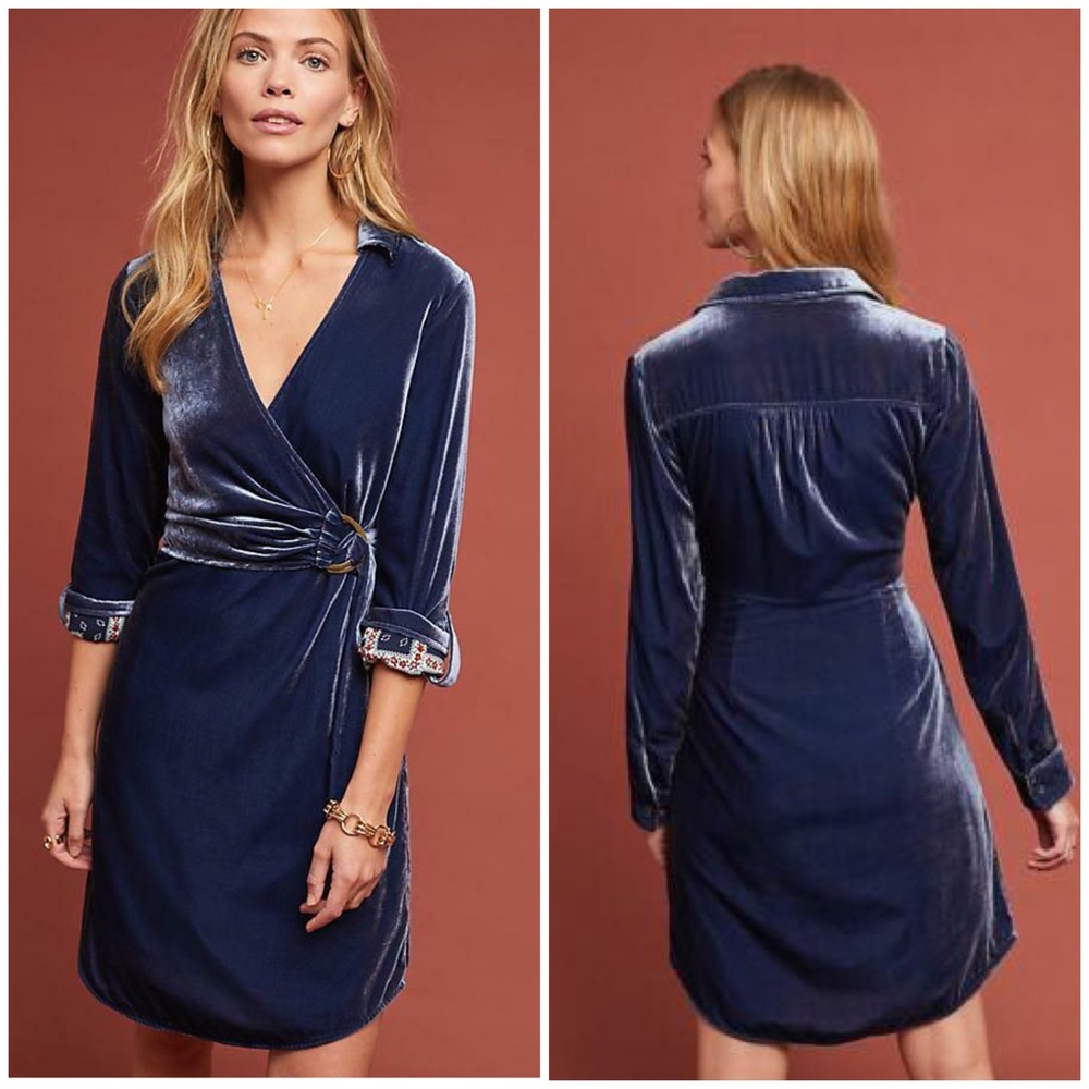 Anthropologie Maeve Velvet Dress